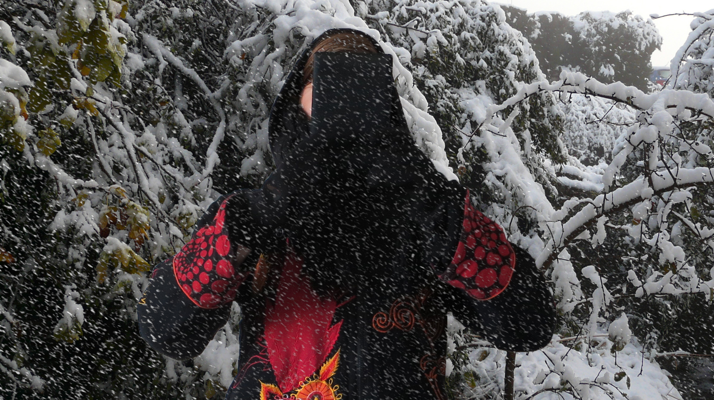 personne en manteau lisant sur liseuse dans la neige