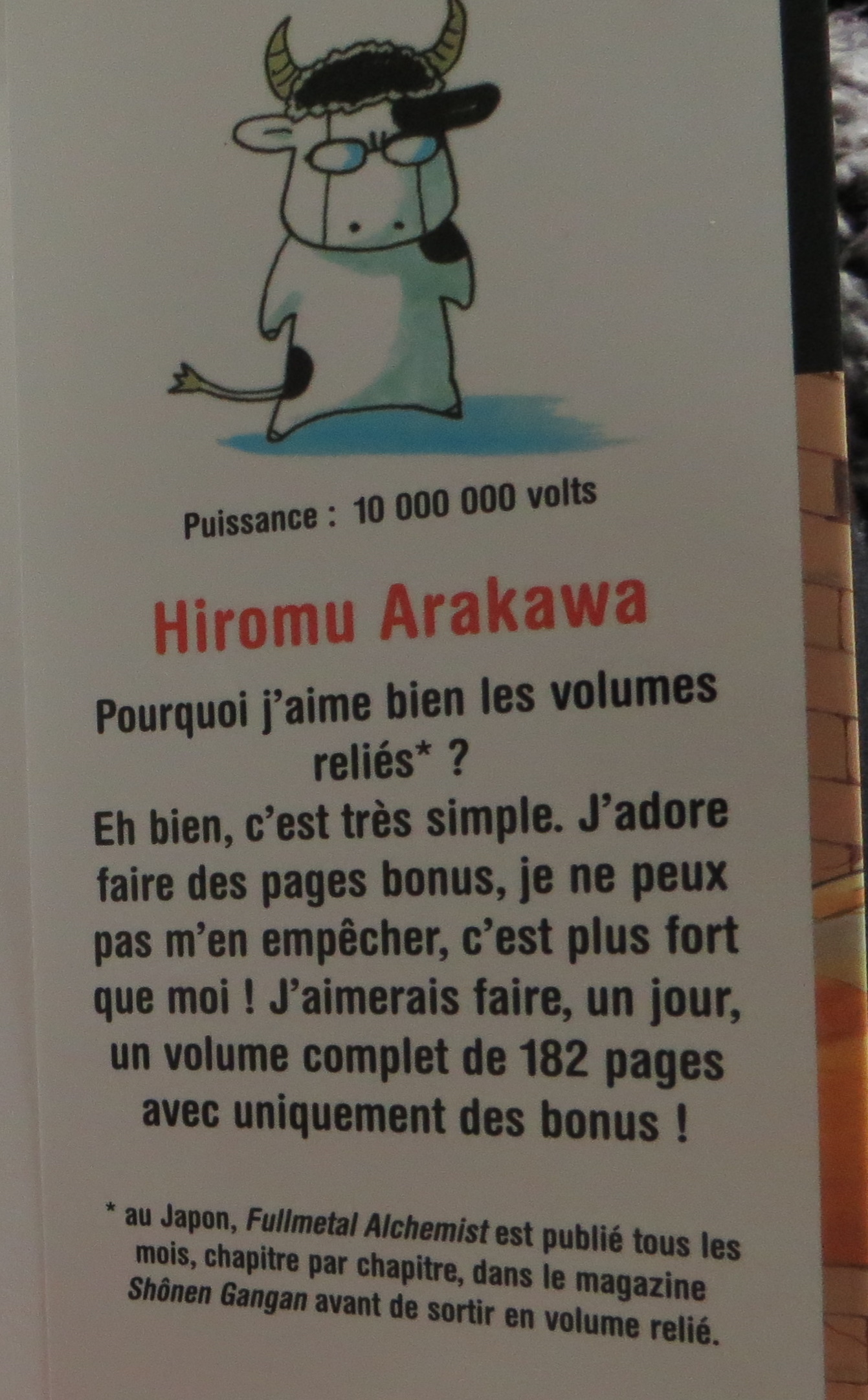 contenu bonus de Fullmetal Alchemist de Hiromu Arakawa